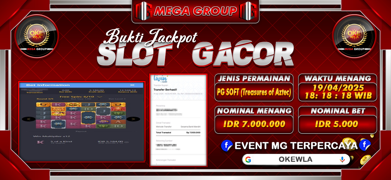 Bukti JP situs Okewla hari Sabtu, 19 April 2025