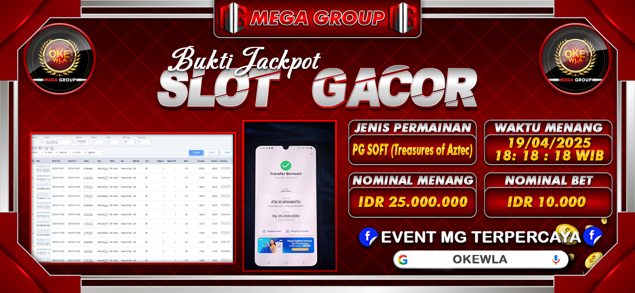 Bukti JP situs Okewla hari Sabtu, 19 April 2025