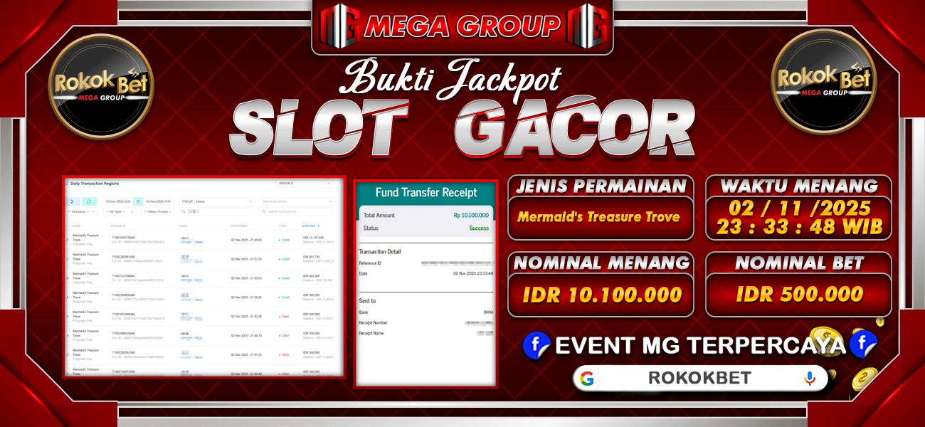 Bukti JP situs Rokokbet hari Minggu, 02 November 2025