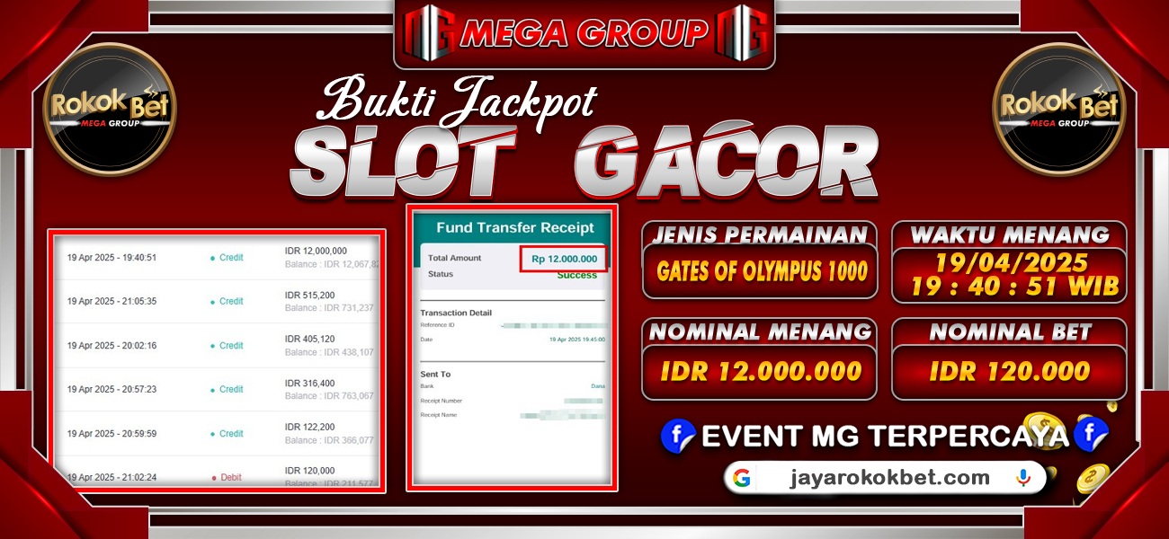 Bukti JP situs Rokokbet hari Minggu, 20 April 2025