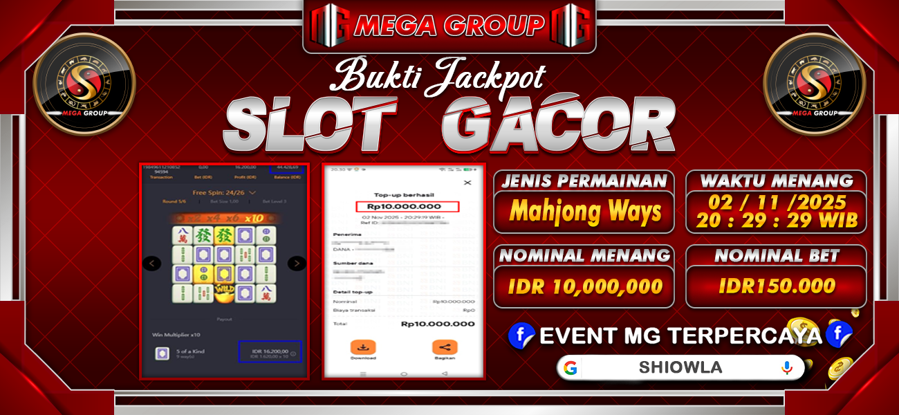 Bukti JP situs Shiowla hari Minggu, 02 November 2025