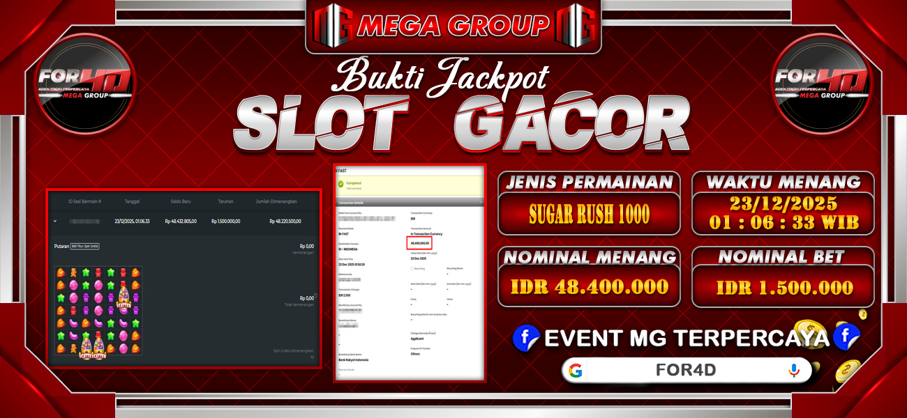 Bukti JP situs For4D hari Selasa, 23 Desember 2025