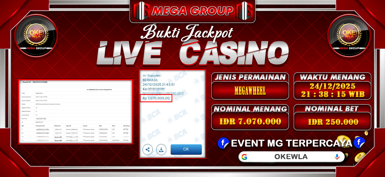 Bukti JP situs Okewla hari Rabu, 24 Desember 2025