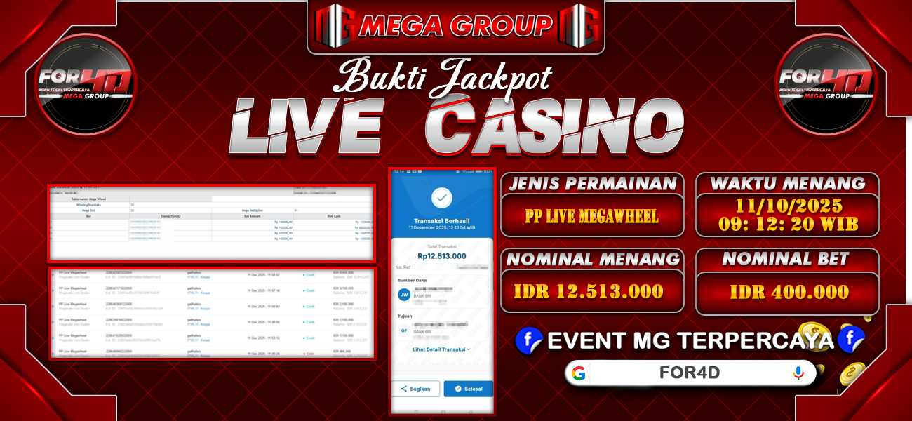 Bukti JP situs For4D hari Kamis, 11 Desember 2025