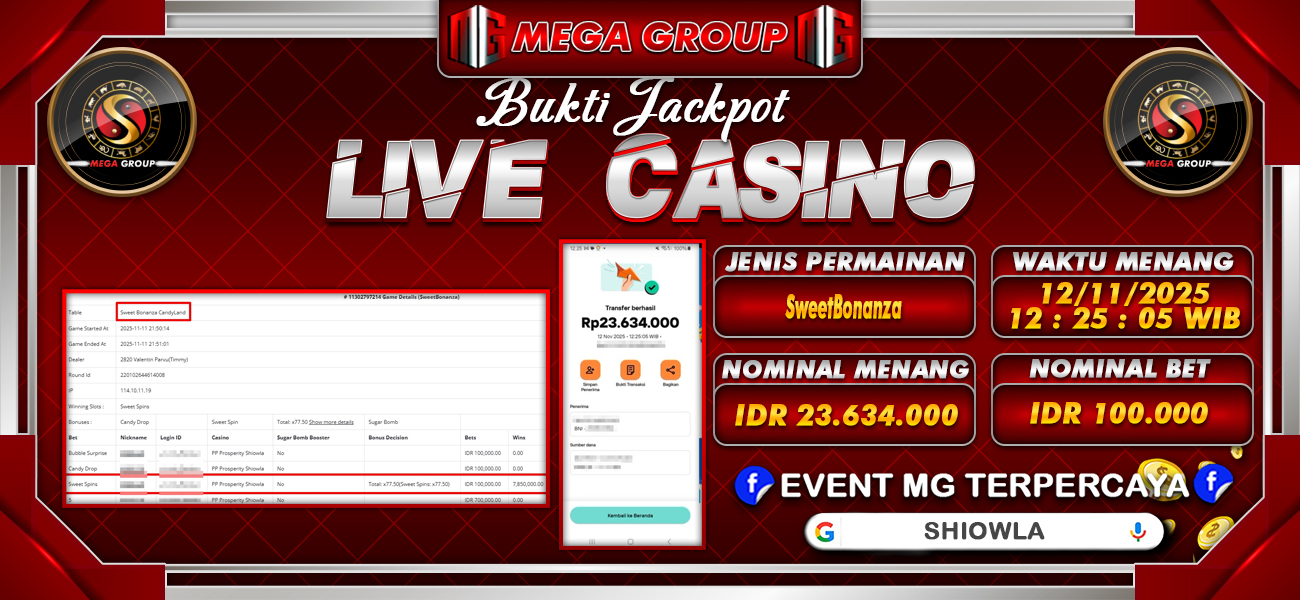 Bukti JP situs Shiowla hari Rabu, 12 November 2025