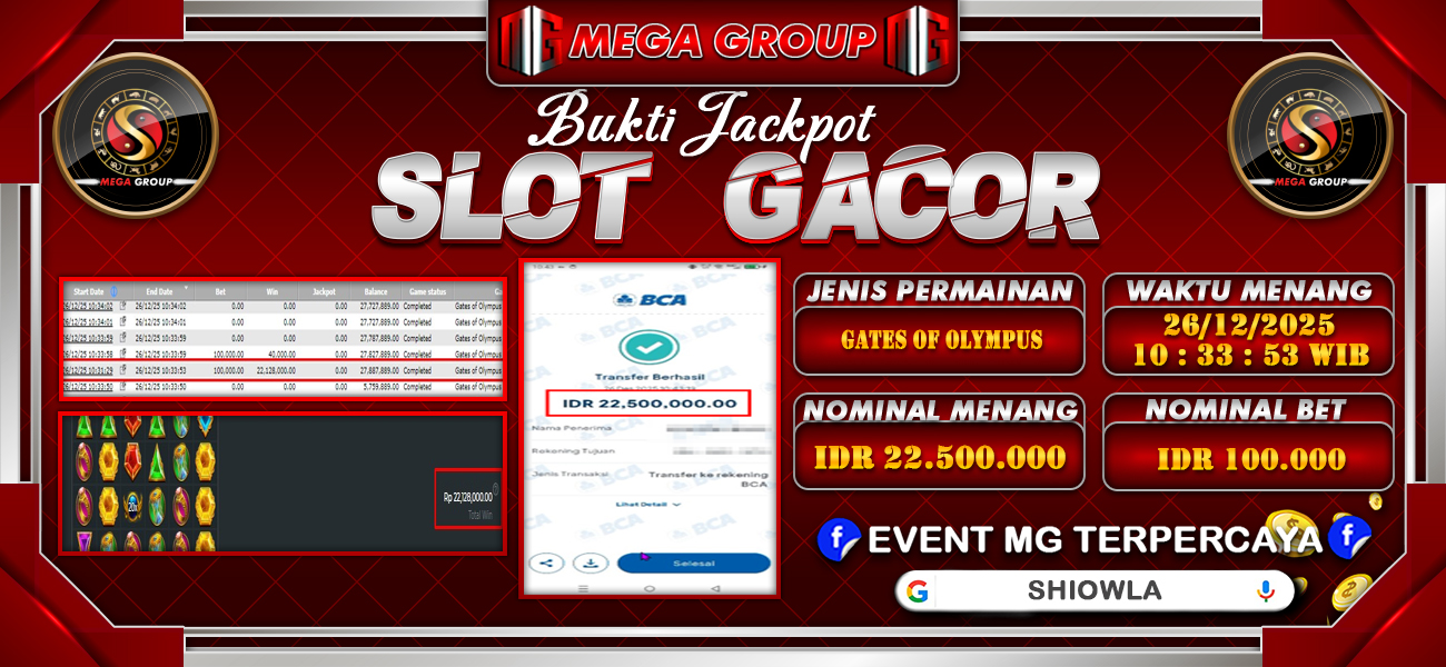 Bukti JP situs Shiowla hari Sabtu, 27 Desember 2025