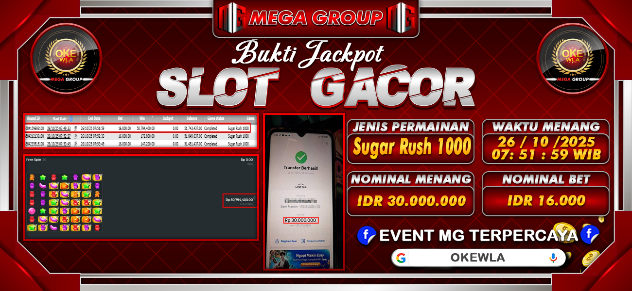 Bukti JP situs Okewla hari Rabu, 07 Mei 2025