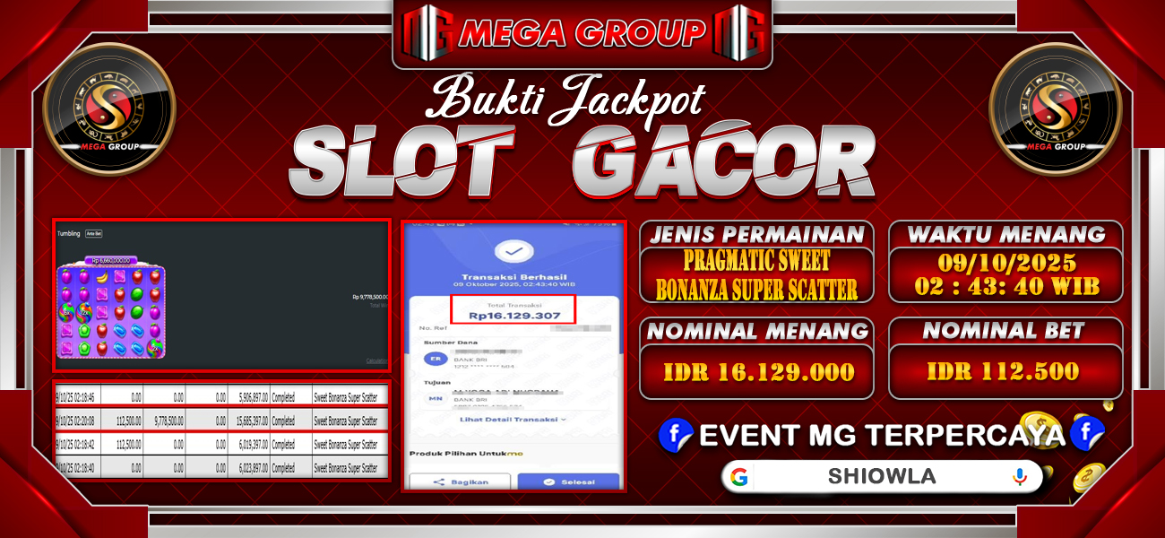 Bukti JP situs Shiowla hari Kamis, 09 Oktober 2025