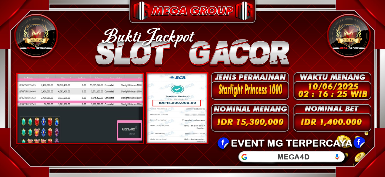 Bukti JP situs Mega4D hari Selasa, 10 Juni 2025