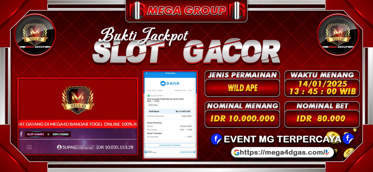 Bukti JP situs Mega4D hari Selasa, 14 Januari 2025