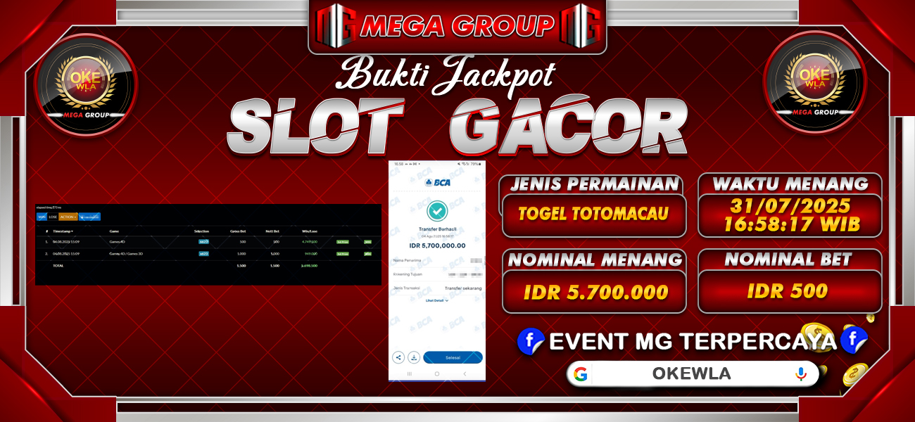 Bukti JP situs Okewla hari Selasa, 05 Agustus 2025