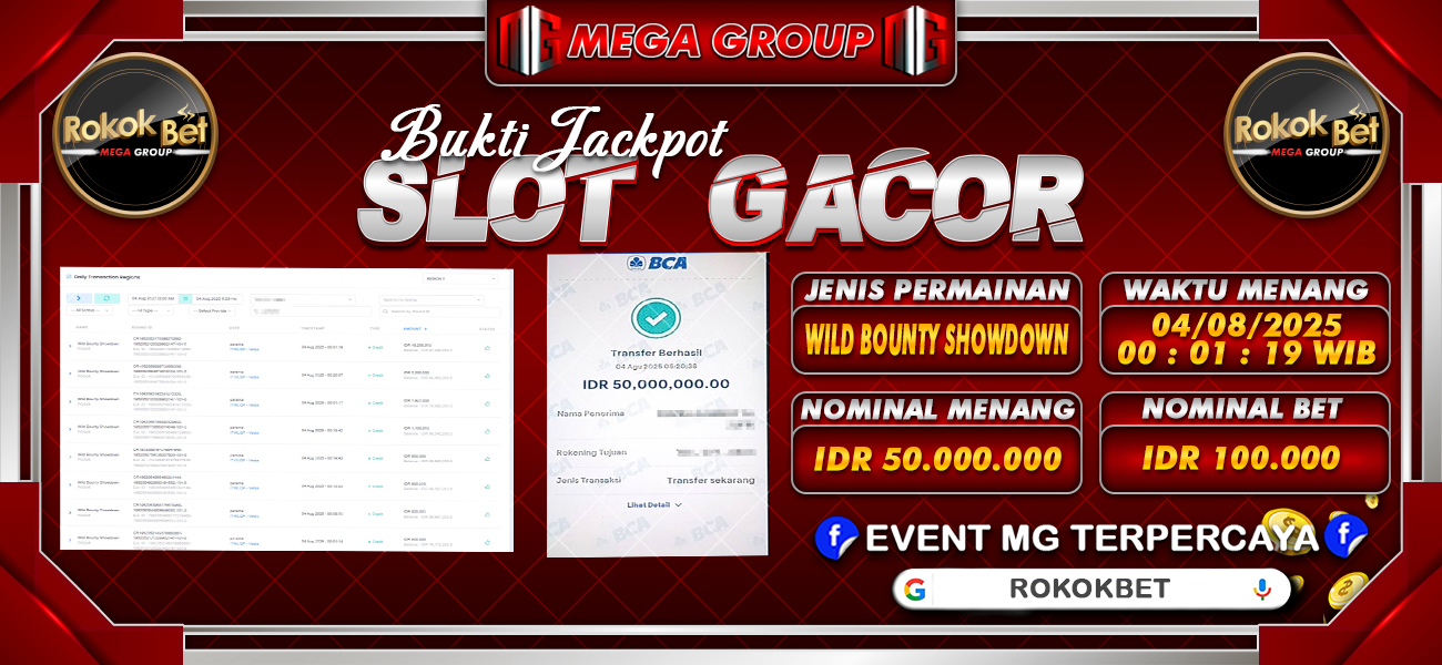 Bukti JP situs Rokokbet hari Senin, 04 Agustus 2025