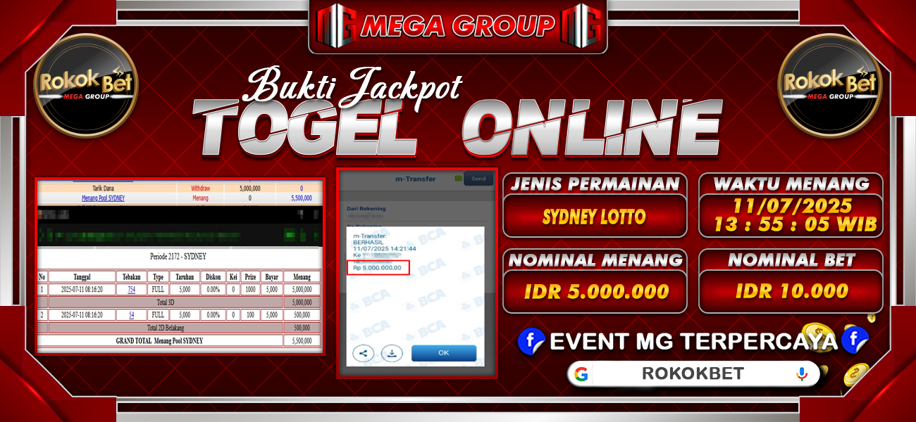 Bukti JP situs Rokokbet hari Jumat, 11 Juli 2025