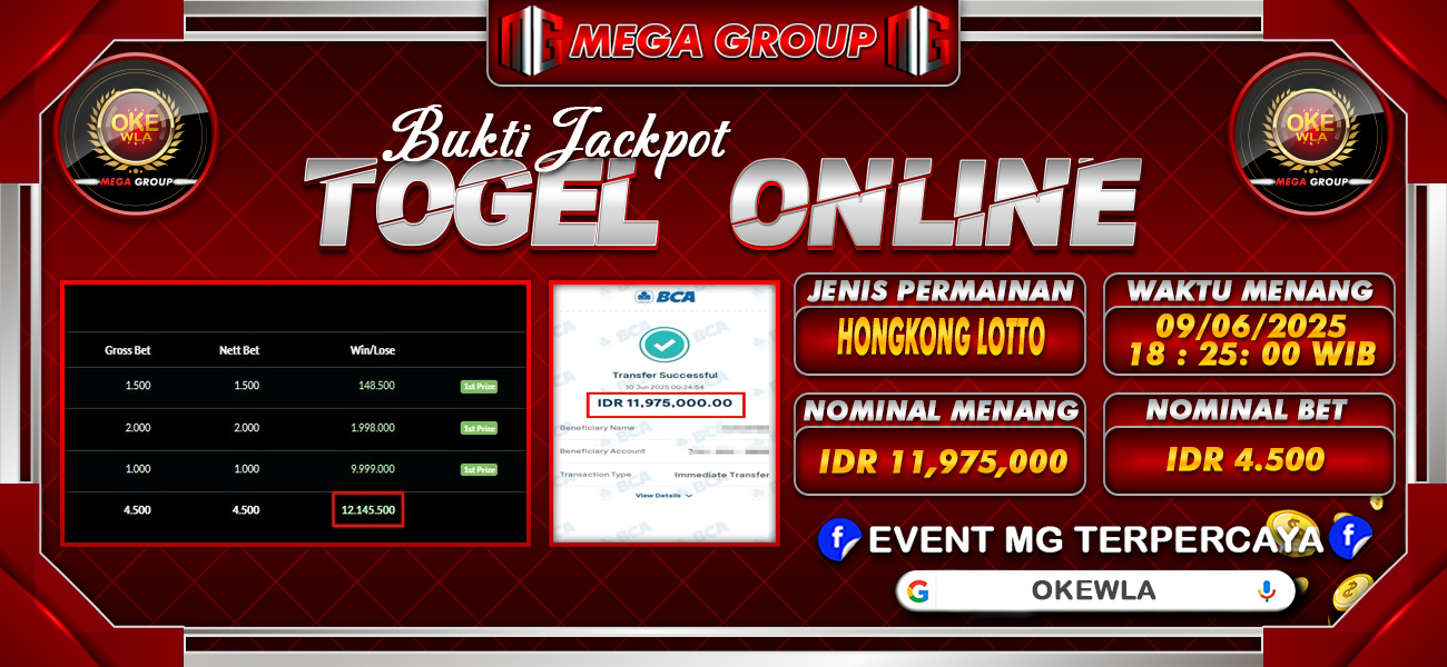 Bukti JP situs Okewla hari Selasa, 10 Juni 2025