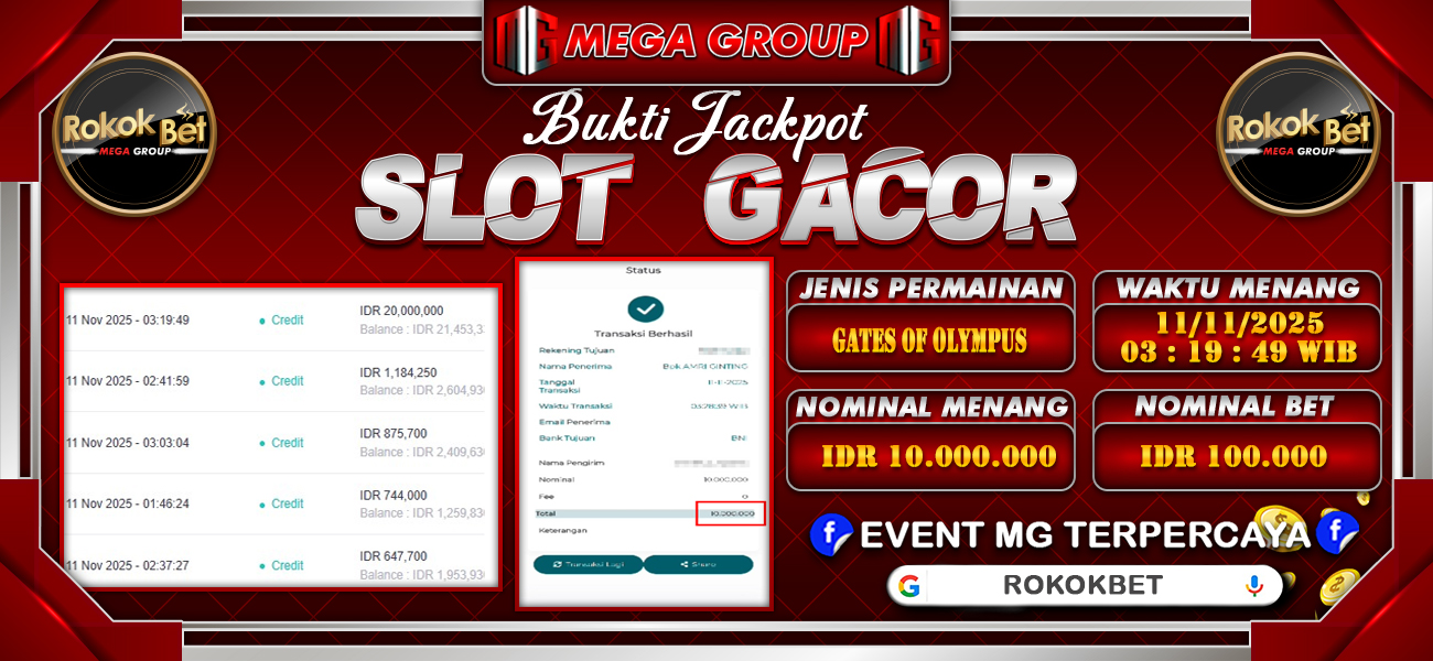 Bukti JP situs Rokokbet hari Selasa, 11 November 2025