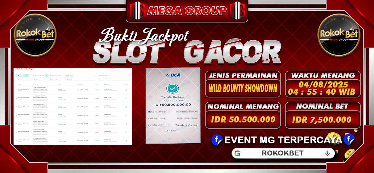 Bukti JP situs Rokokbet hari Senin, 04 Agustus 2025