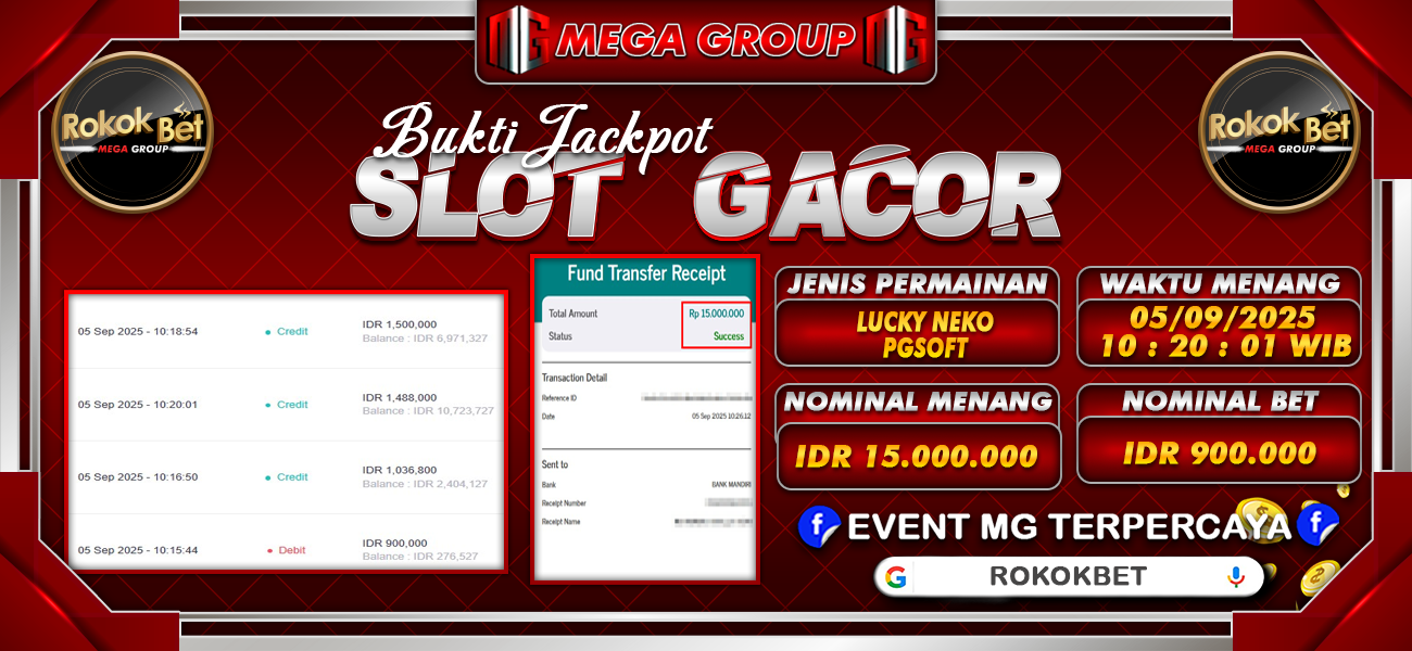 Bukti JP situs Rokokbet hari Jumat, 05 September 2025