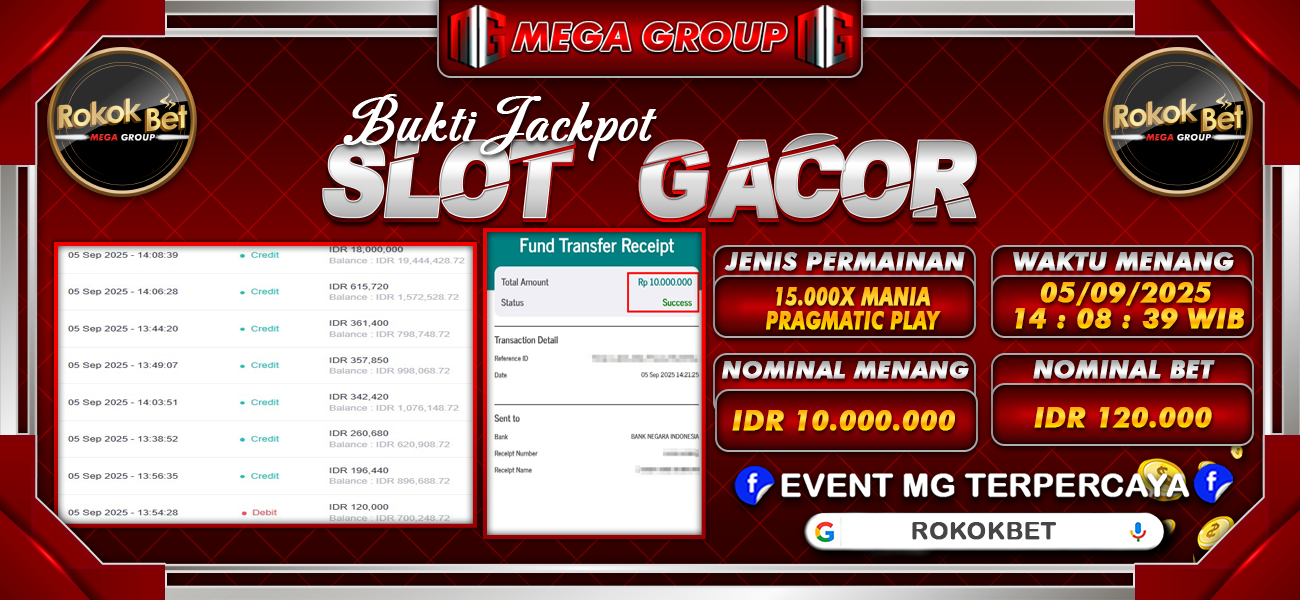 Bukti JP situs Rokokbet hari Jumat, 05 September 2025