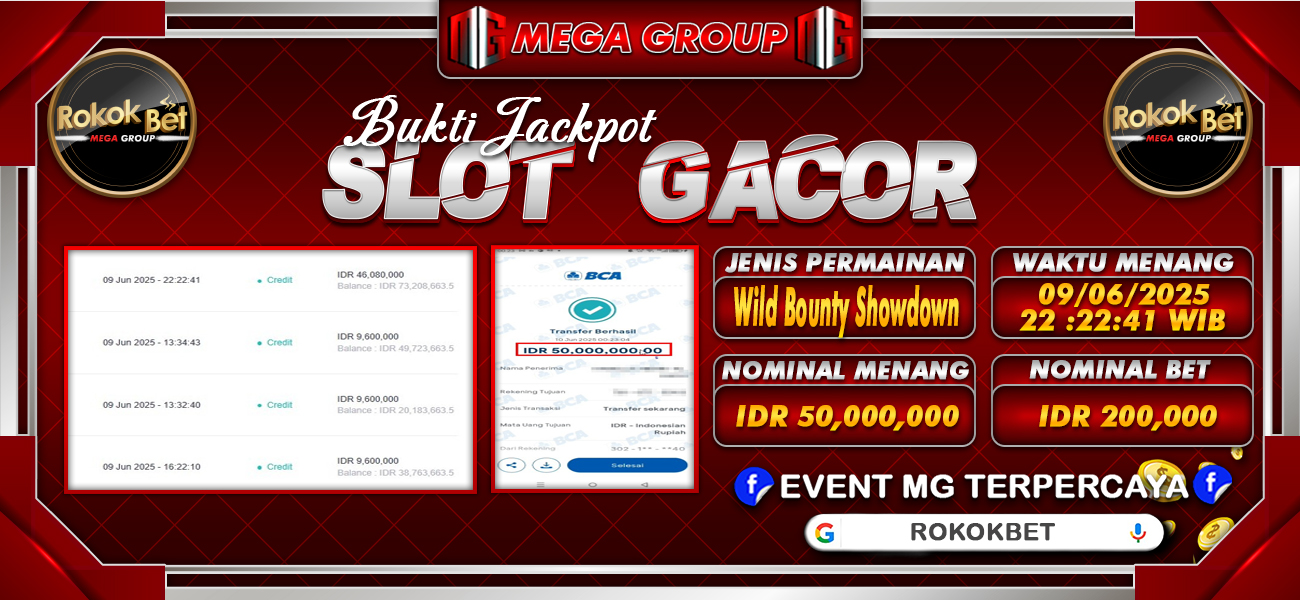 Bukti JP situs Rokokbet hari Selasa, 10 Juni 2025