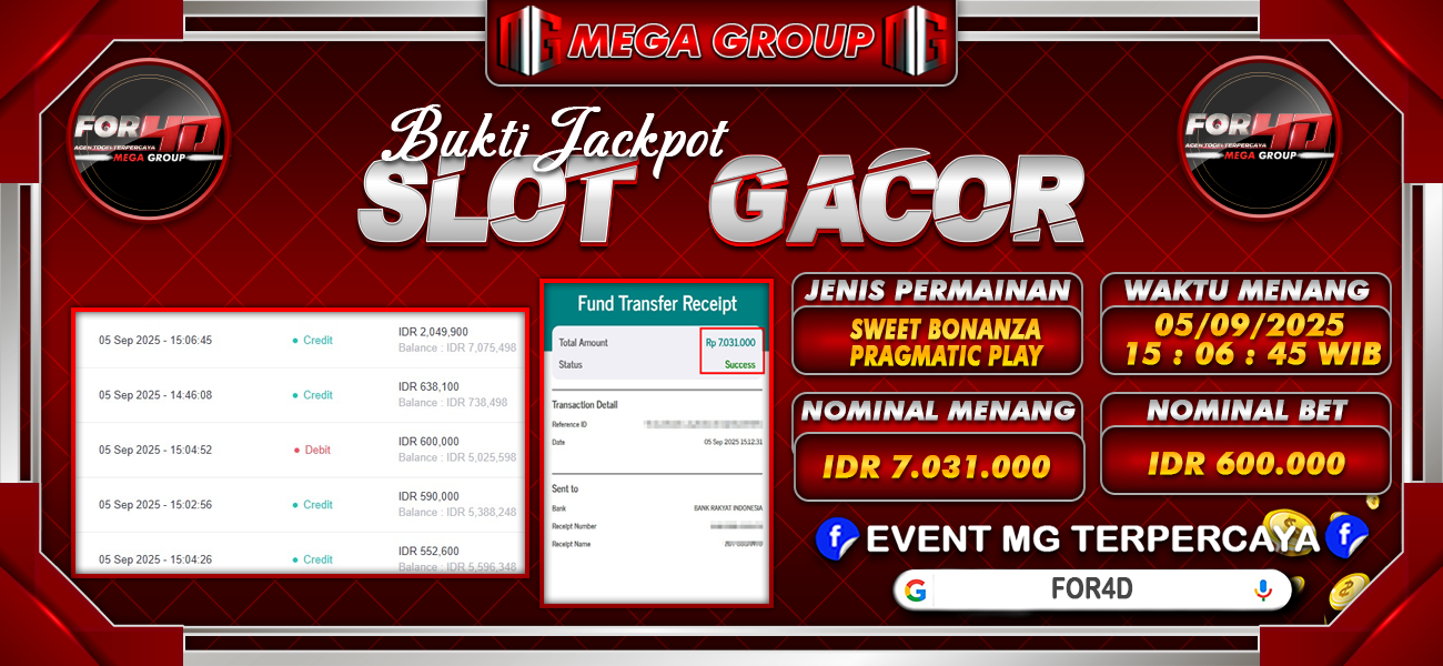 Bukti JP situs For4D hari Jumat, 05 September 2025