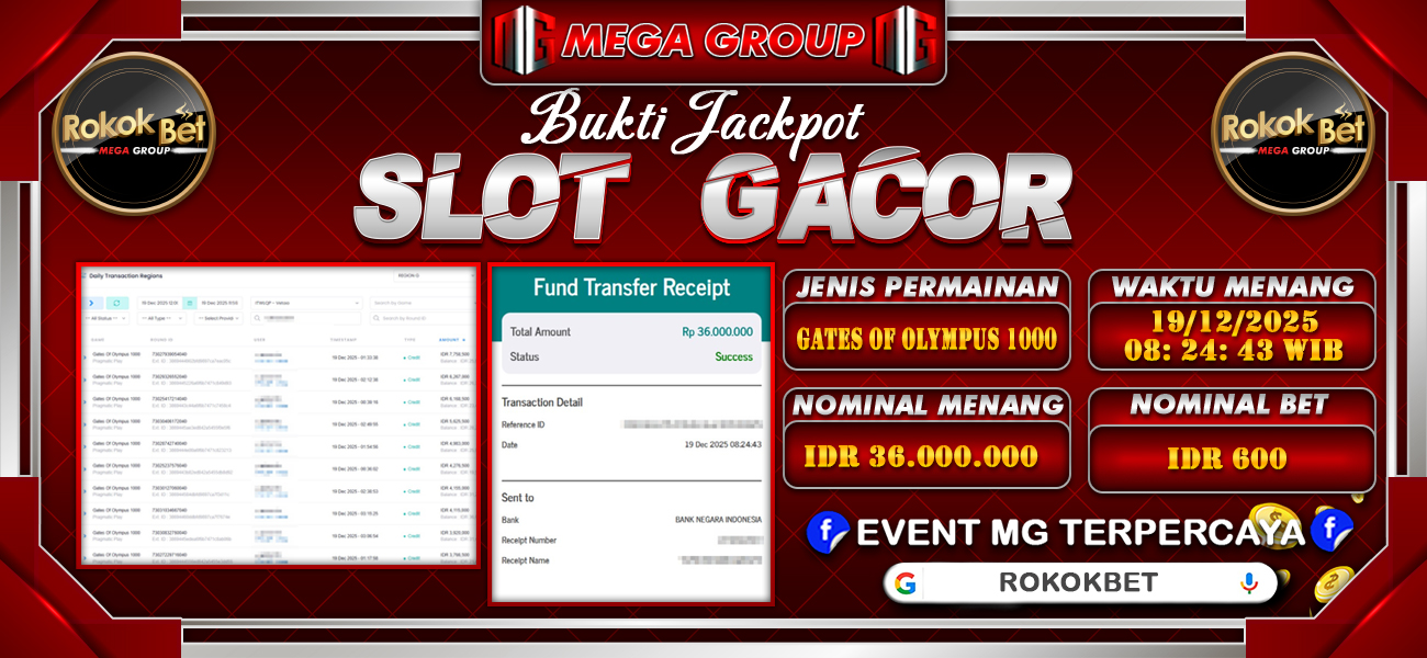 Bukti JP situs Rokokbet hari Jumat, 19 Desember 2025