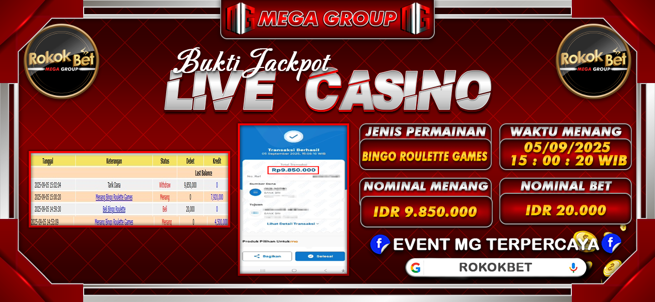 Bukti JP situs Rokokbet hari Jumat, 05 September 2025