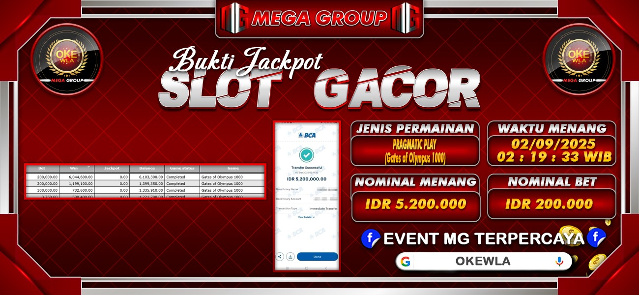 Bukti JP situs Okewla hari Selasa, 02 September 2025
