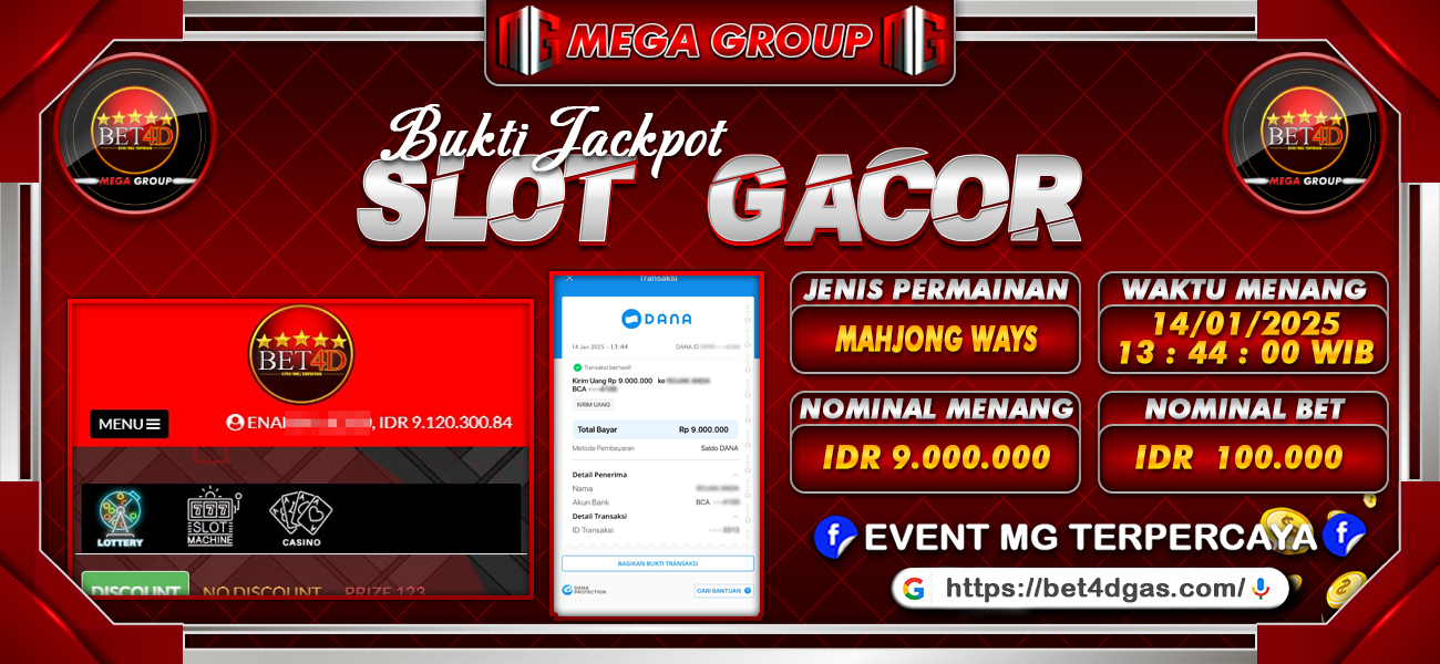 Bukti JP situs Bet4D hari Selasa, 14 Januari 2025