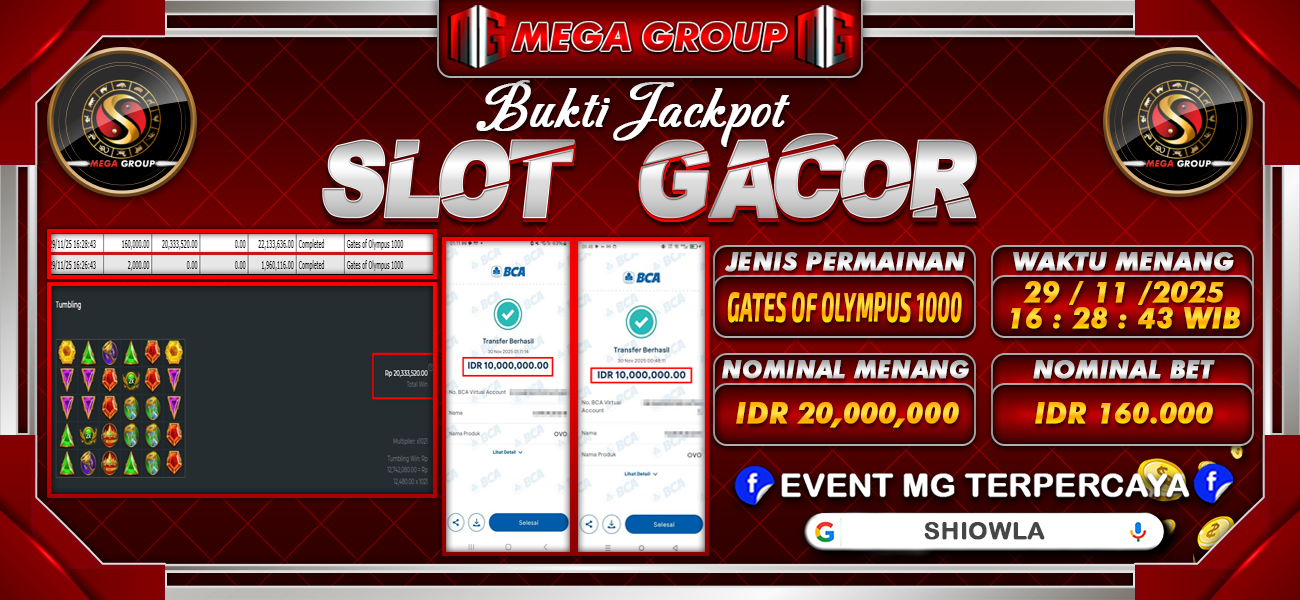 Bukti JP situs Shiowla hari Sabtu, 29 November 2025