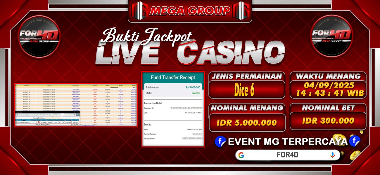 Bukti JP situs For4D hari Kamis, 04 September 2025