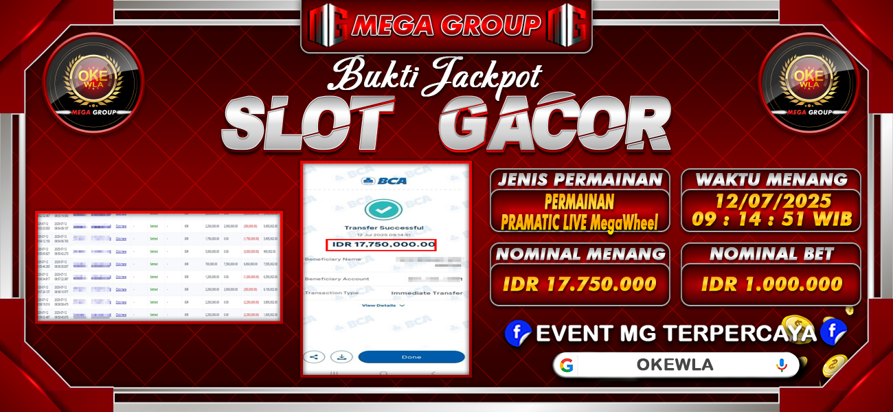 Bukti JP situs Okewla hari Sabtu, 12 Juli 2025