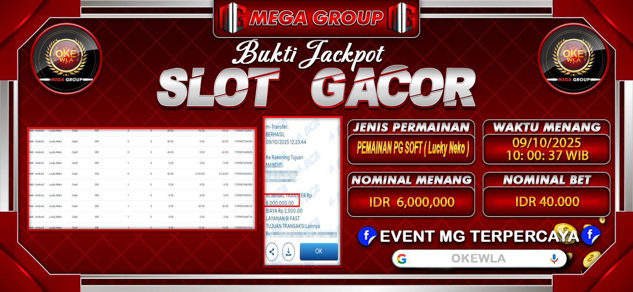 Bukti JP situs Okewla hari Kamis, 09 Oktober 2025