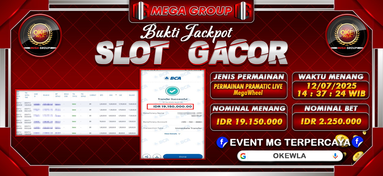 Bukti JP situs Okewla hari Sabtu, 12 Juli 2025