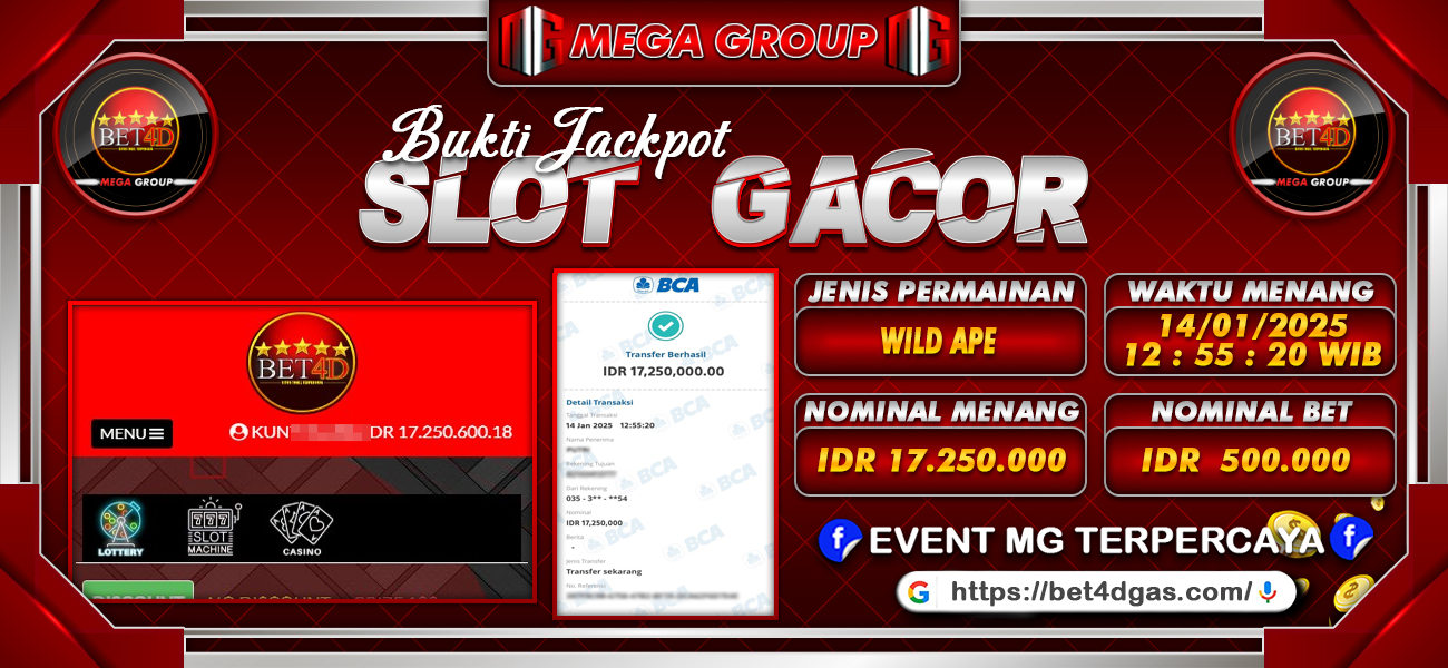 Bukti JP situs Bet4D hari Selasa, 14 Januari 2025